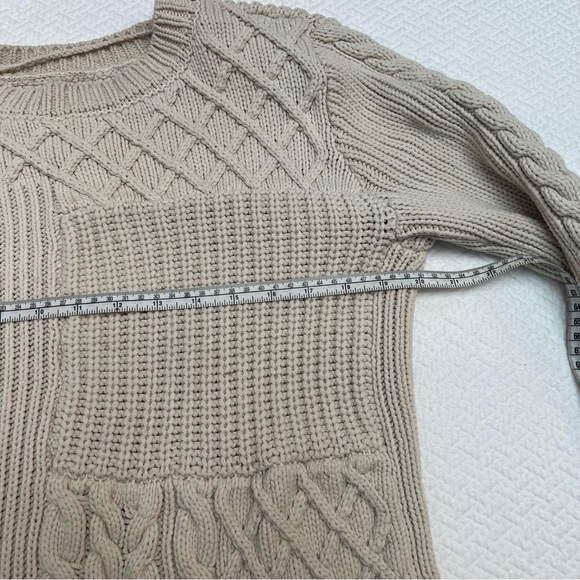 Yaya Cotton Beige Multi-Textured Pullover Sweater Size M - Picture 7 of 10